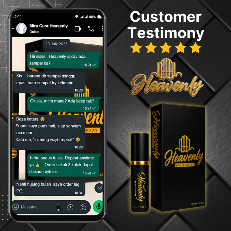 testimoni review heavenly spray tahan lama 3