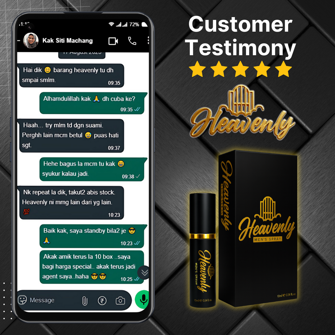 testimoni heavenly spray tahan lama 