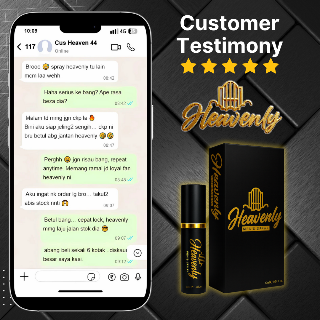 testimoni heavenly spray tahan lama 